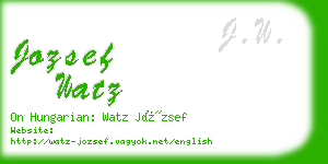 jozsef watz business card